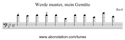 Werde munter, mein Gemüte - staff notation