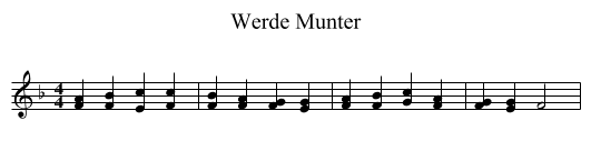 Werde Munter - staff notation