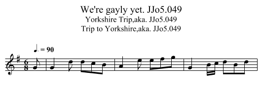 We're gayly yet. JJo5.049 - staff notation