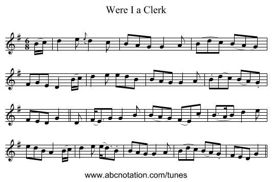 Were I a Clerk - staff notation
