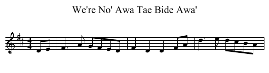 We're No' Awa Tae Bide Awa' - staff notation