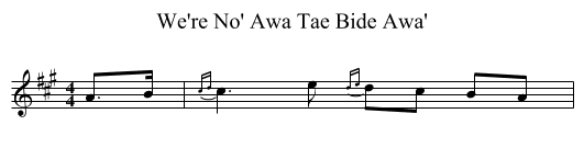 We're No' Awa Tae Bide Awa' - staff notation