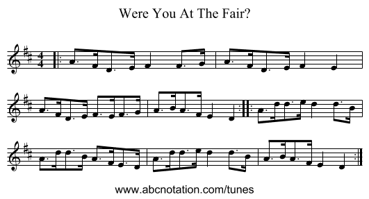 Were You At The Fair? - staff notation