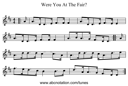 Were You At The Fair? - staff notation