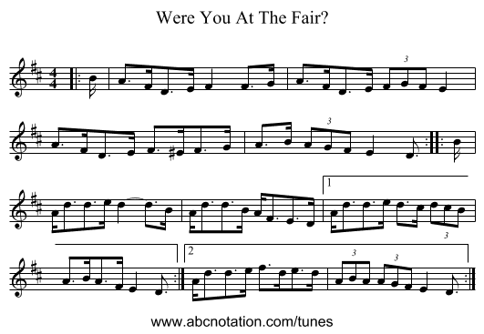 Were You At The Fair? - staff notation