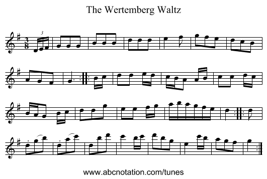 Wertemberg Waltz, The - staff notation
