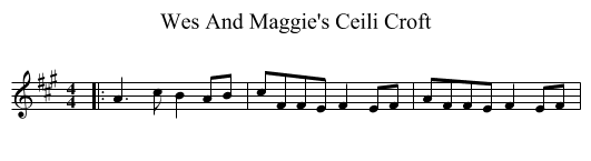 Wes And Maggie's Ceili Croft - staff notation