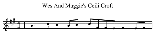 Wes And Maggie's Ceili Croft - staff notation