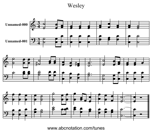 Wesley - staff notation