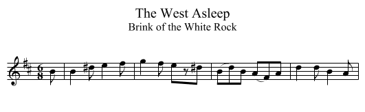 West Asleep, The - staff notation