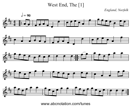 West End, The [1] - staff notation