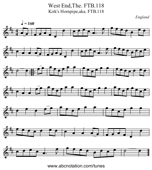 West End,The. FTB.118 - staff notation