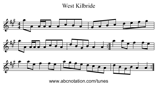 West Kilbride - staff notation