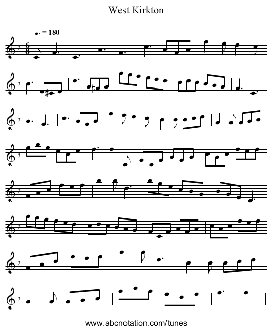 West Kirkton - staff notation