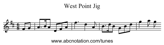 West Point Jig - staff notation