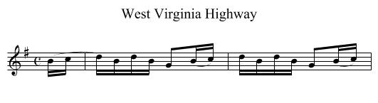West Virginia Highway - staff notation