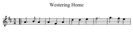 Westering Home - staff notation
