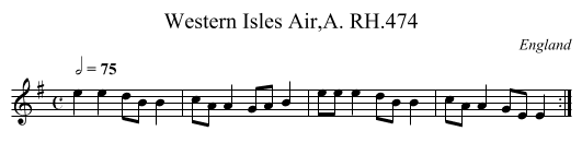 Western Isles Air,A. RH.474 - staff notation