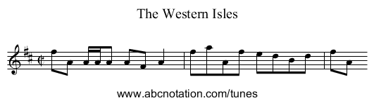 Western Isles, The - staff notation