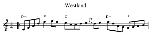 Westland - staff notation