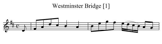 Westminster Bridge [1] - staff notation