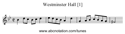 Westminster Hall [1] - staff notation