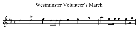 Westminster Volunteer’s March - staff notation