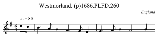 Westmorland. (p)1686.PLFD.260 - staff notation