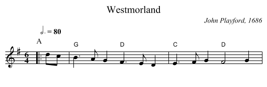 Westmorland - staff notation