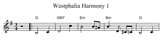 Westphalia Harmony 1 - staff notation