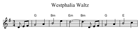 Westphalia Waltz - staff notation