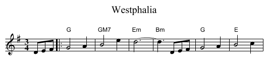 Westphalia - staff notation