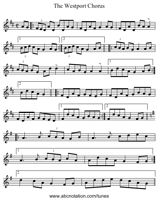 Westport Chorus, The - staff notation