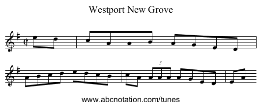 Westport New Grove - staff notation