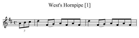 West's Hornpipe [1] - staff notation
