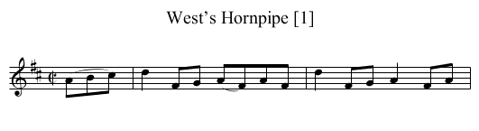 West’s Hornpipe [1] - staff notation