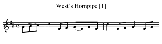 West’s Hornpipe [1] - staff notation