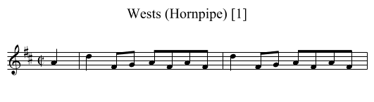 Wests (Hornpipe) [1] - staff notation
