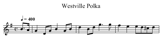 Westville Polka - staff notation
