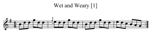 Wet and Weary [1] - staff notation