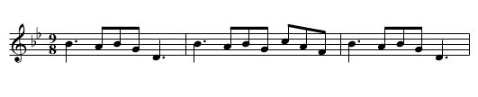 Wet and weary - staff notation