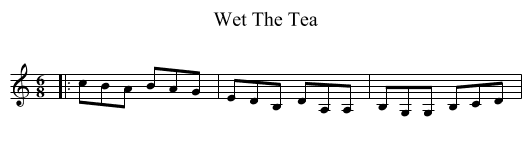 Wet The Tea - staff notation