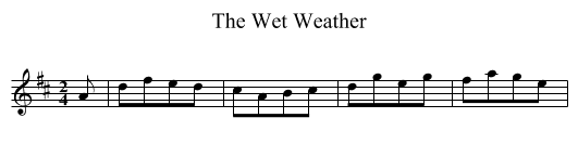 Wet Weather, The - staff notation
