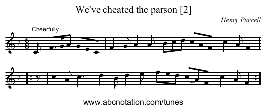 We've cheated the parson [2] - staff notation