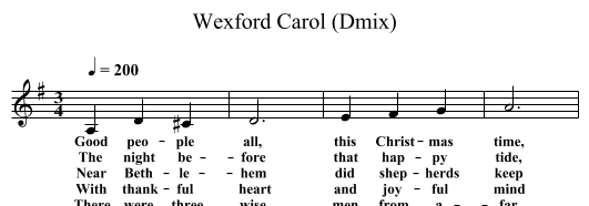 Wexford Carol (Dmix) - staff notation