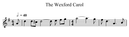 Wexford Carol, The - staff notation