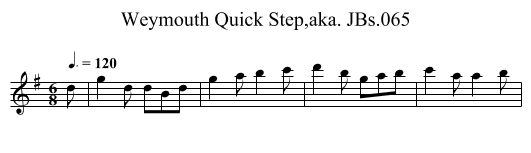 Weymouth Quick Step,aka. JBs.065 - staff notation