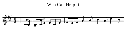 Wha Can Help It - staff notation
