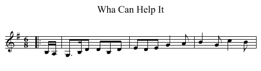 Wha Can Help It - staff notation