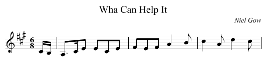 Wha Can Help It - staff notation
